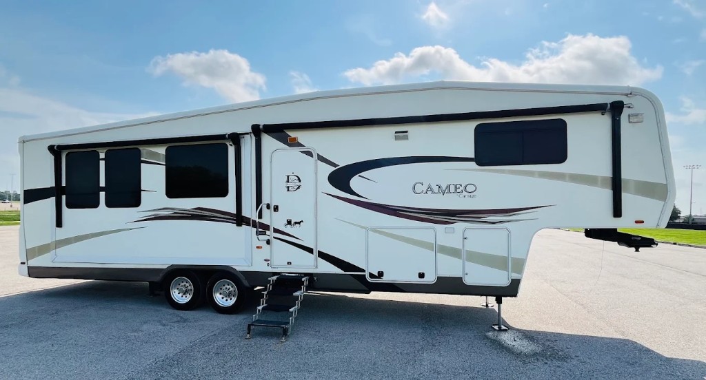 Luxury fifth-wheel RV on our lot